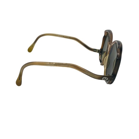 Vintage 1970s Sunglasses Brown Round Eyes Women's France C.V. Simonne - Picture 2 of 10